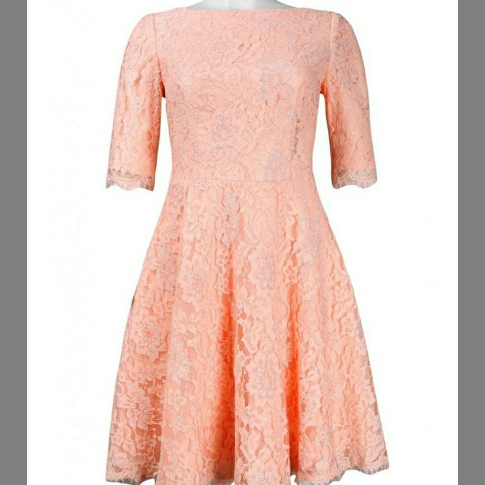 NWT Monique Lhuillier Pink Petal Cocktail Dress